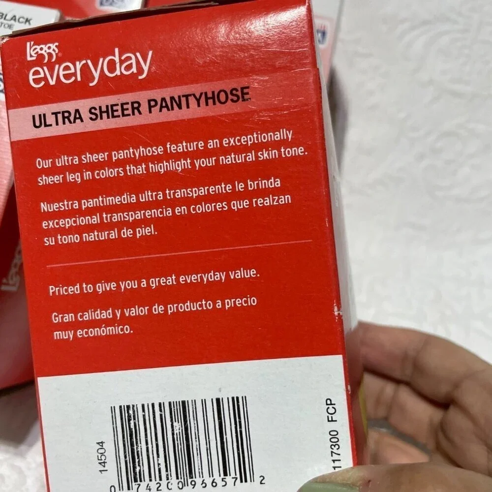 3 Leggs Everyday Ultra Sheer Pantyhose 3 Pair Pack Jet Black Size B Made In USA